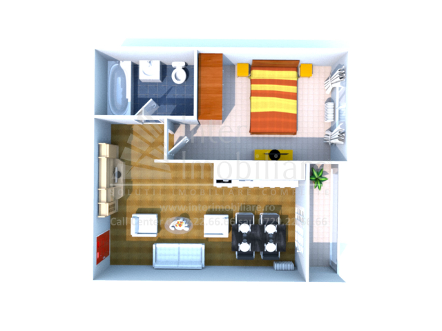 De vanzare apartament nou, 1 camera,  studio dublu open-space si dormitor,  48 mp, Tomis Nord,   161587