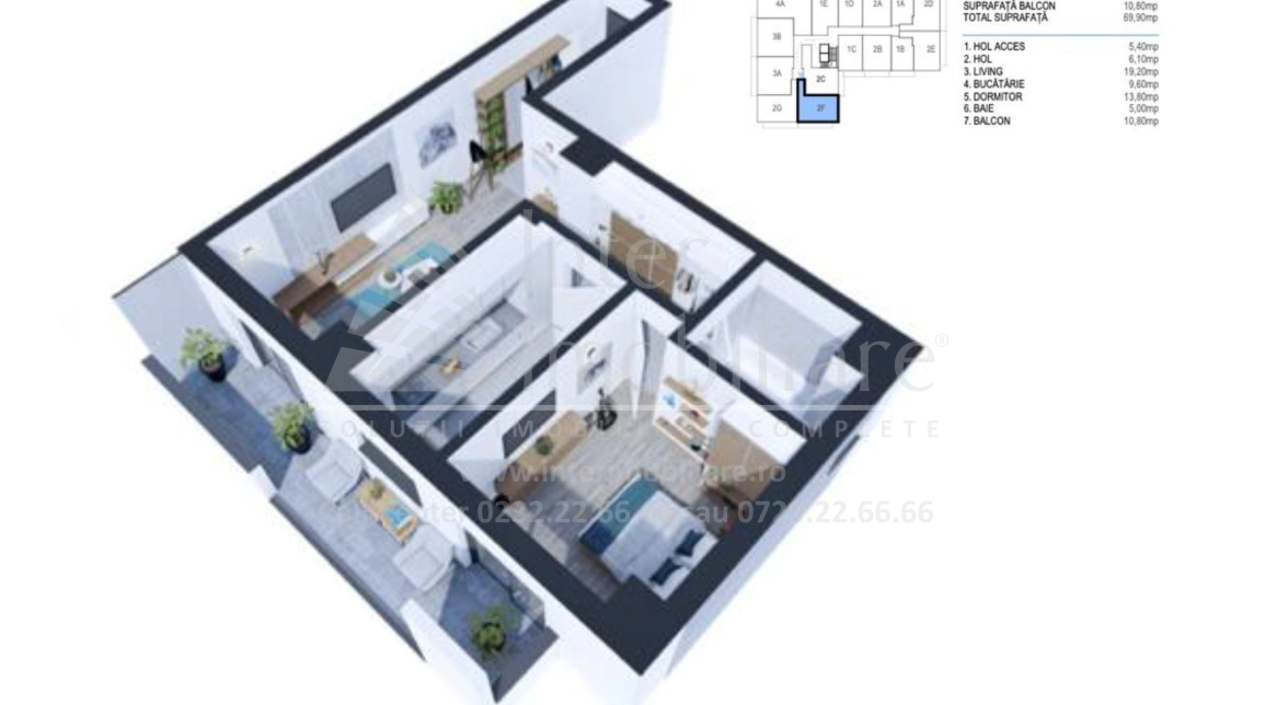 Oferta Apartament nou, 2 camere decomandat, 69 mp, Nicolina, de vanzare,  Rond Vechi-BRD imagine 1