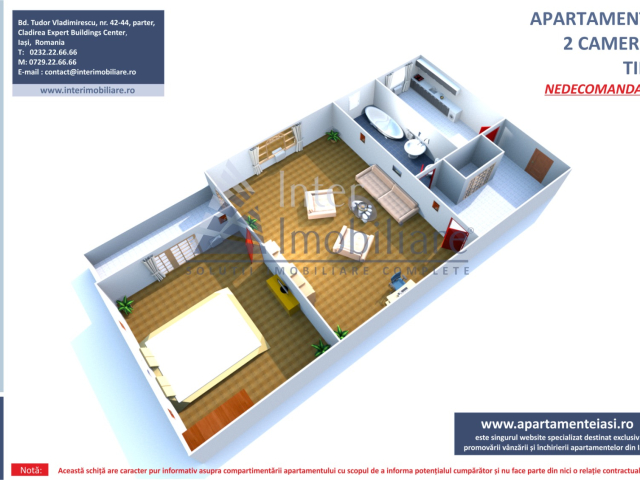 Tudor Vladimirescu apartament  50 mp, 2 camere,  nedecomandat, de vanzare,  (Intersectia Bucsinescu) 163269