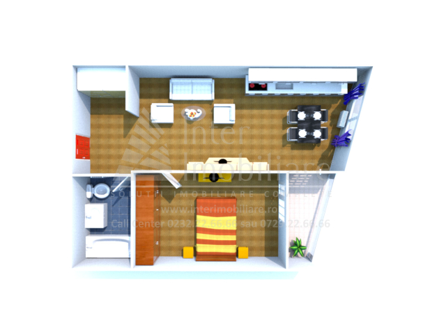 Tomis Nord apartament nou  45 mp, 1 camera,  decomandat, de vanzare,   161589