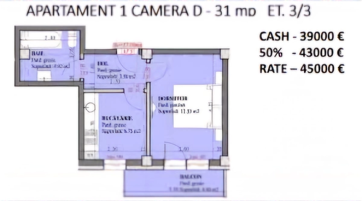 Oferta Lunca Cetatuii apartament nou 33 mp, 1 camera, decomandat, de vanzare,  Astoria imagine 2