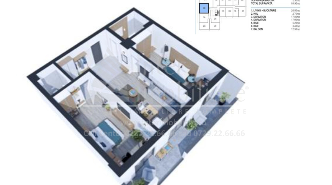 Oferta CUG apartament nou 82 mp, 3 camere, decomandat, de vanzare,  BRD imagine 3