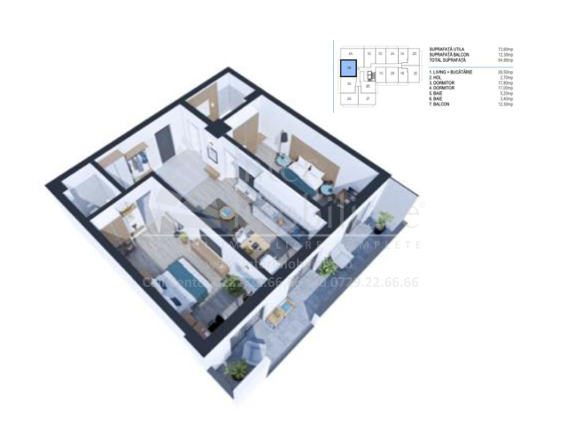 CUG apartament nou  82 mp, 3 camere,  decomandat, de vanzare,  (BRD) 159164