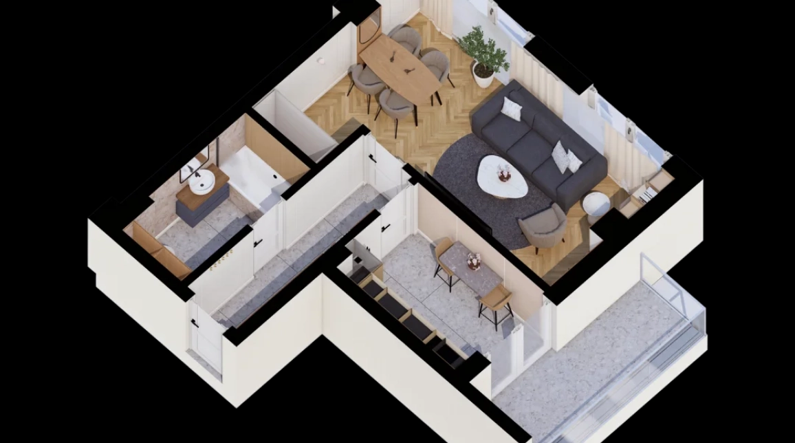 Oferta De vanzare apartament nou, 1 camera, decomandat, 44 mp, CUG,  Al. T. Neculai imagine 2