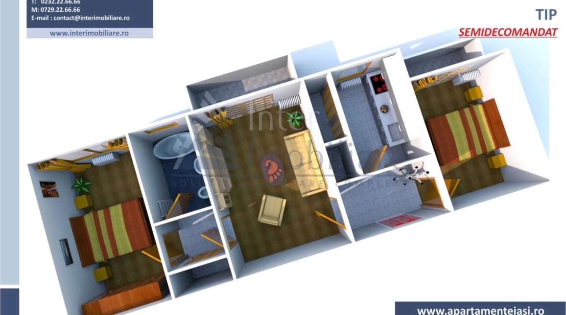 Oferta 3 camere, semidecomandat, 66 mp, de vanzare apartament in zona Tatarasi,  Piata Chirila imagine 1