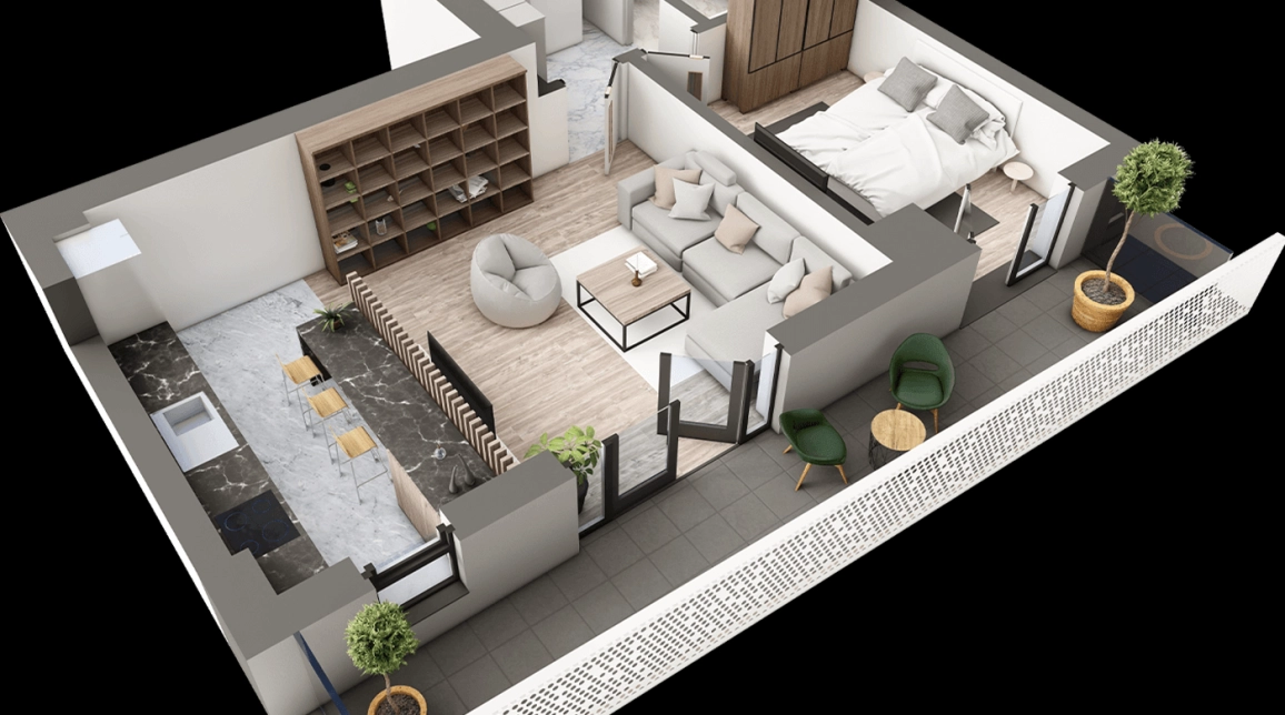 Oferta De vanzare apartament nou, 2 camere, open-space, 65 mp, Galata,  Arcadia imagine 3