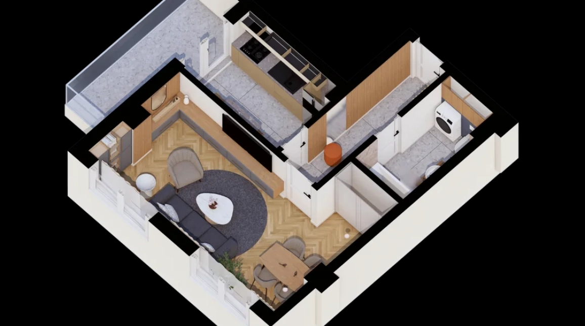 Oferta De vanzare apartament nou, 1 camera, decomandat, 44 mp, CUG,  Al. T. Neculai imagine 4