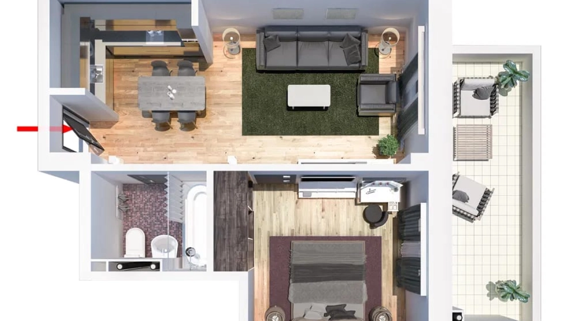 Oferta Tatarasi apartament 36 mp, 2 camere, open-space, de vanzare,  Greenpark imagine 3