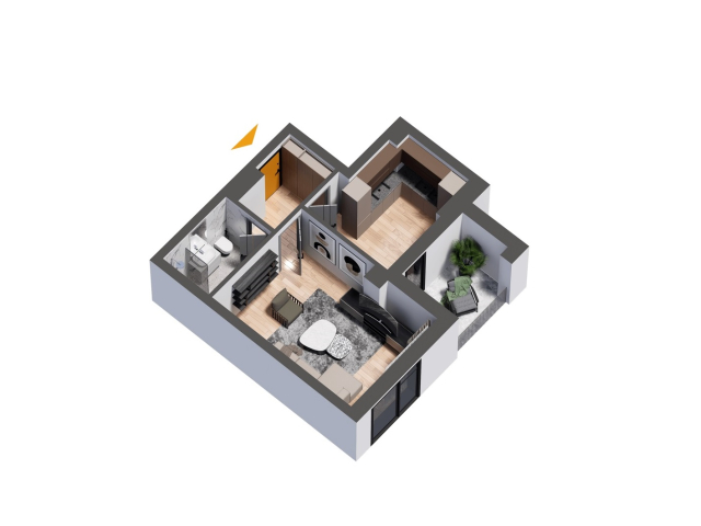 De vanzare apartament nou, 1 camera,  decomandat,  42 mp, CUG,  (Selgros) 159137