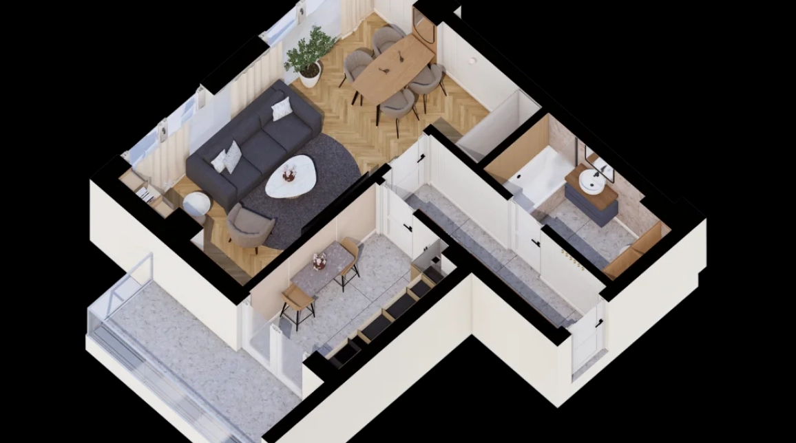 Oferta De vanzare apartament nou, 1 camera, decomandat, 44 mp, CUG,  Al. T. Neculai imagine 5