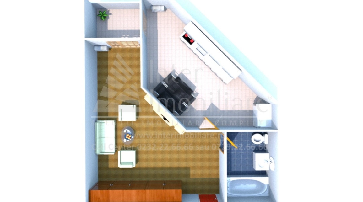 Oferta Apartament nou, 2 camere open-space, 49 mp, Podul de Fier, de vanzare,  CA Roseti imagine 2